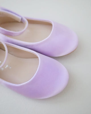 Satin Flats with Velcro Ankle Strap