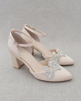 champagne block heel