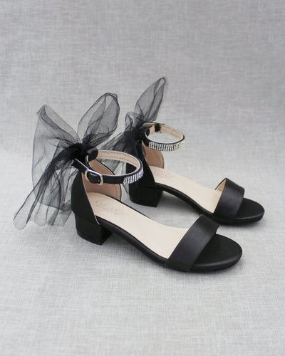 black satin sandals