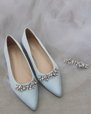 Wedding Flats with Floral Rhinestones Details