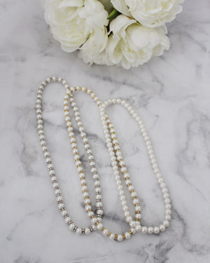 Pearls Necklace with Rhinestones