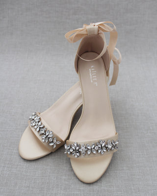 Champagne Block Heel Sandals 