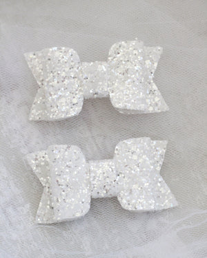 White Rock Glitter Hair Clip or Shoe Clip