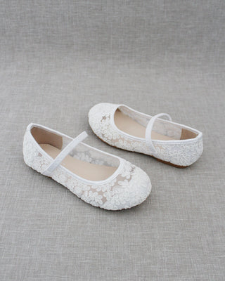 white crochet girls shoes
