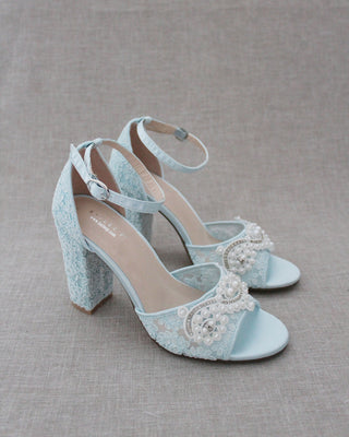 blue bridal shoes