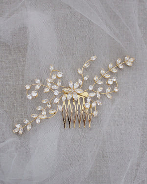 Rhinestones Flower Sprays Hair Comb