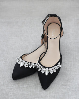 black satin flats